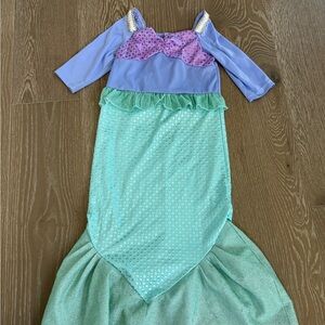 Mermaid Dress Up Costume Girls Size 4-5  Purple And Green Sequin